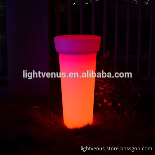 plastic cemetery vase LED out door decorative flower pot